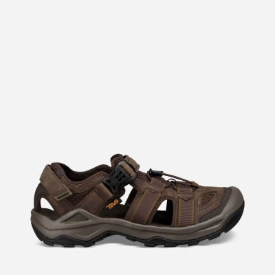 Teva Omnium 2 Leather Men's Coffee Hiking Sandals CA24698 Canada Clearance